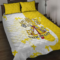 Coat Of Arms Flag of Vatican City Quilt Bed Set Catholic Cross Heritage Symbol
