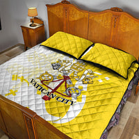 Coat Of Arms Flag of Vatican City Quilt Bed Set Catholic Cross Heritage Symbol
