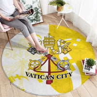 Coat Of Arms Flag of Vatican City Round Carpet Catholic Cross Heritage Symbol
