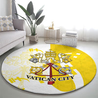 Coat Of Arms Flag of Vatican City Round Carpet Catholic Cross Heritage Symbol