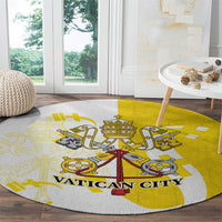 Coat Of Arms Flag of Vatican City Round Carpet Catholic Cross Heritage Symbol
