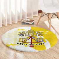 Coat Of Arms Flag of Vatican City Round Carpet Catholic Cross Heritage Symbol