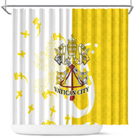 Coat Of Arms Flag of Vatican City Shower Curtain Catholic Cross Heritage Symbol