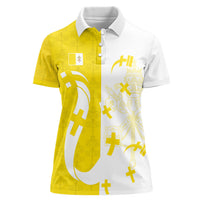 Coat Of Arms Flag of Vatican City Women Polo Shirt Catholic Cross Heritage Symbol