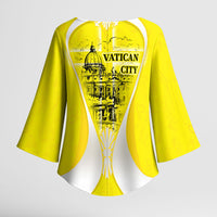 Saint Peters Basilica Vatican City Kimono Sleeve Blouse Basilica Dome Catholic Cross Religious - Coat Of Arms Sketch Art