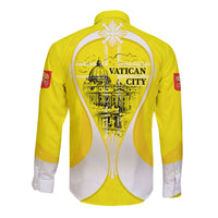 Saint Peters Basilica Vatican City Long Sleeve Button Shirt Basilica Dome Catholic Cross Religious - Coat Of Arms Sketch Art