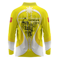 Saint Peters Basilica Vatican City Long Sleeve Polo Shirt Basilica Dome Catholic Cross Religious - Coat Of Arms Sketch Art