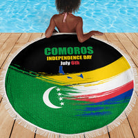 Comoros Independence Day Beach Blanket Comorian Flag Brush Stroke National Pride Graphic