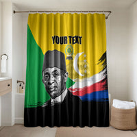 Personalized Comoros Independence Day Bathroom Set Ahmed Abdallah Vintage Portrait Sketch
