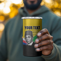 Personalized Comoros Independence Day 4 in 1 Can Cooler Tumbler Ahmed Abdallah Vintage Portrait Sketch