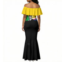 Personalized Comoros Independence Day Mermaid Dress Ahmed Abdallah Vintage Portrait Sketch