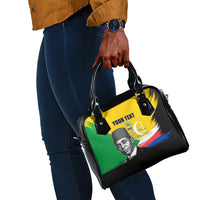 Personalized Comoros Independence Day Shoulder Handbag Ahmed Abdallah Vintage Portrait Sketch