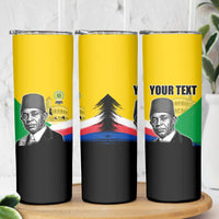 Personalized Comoros Independence Day Skinny Tumbler Ahmed Abdallah Vintage Portrait Sketch