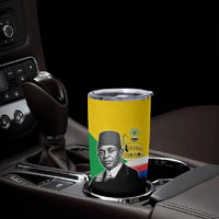 Personalized Comoros Independence Day Tumbler Cup Ahmed Abdallah Vintage Portrait Sketch
