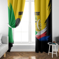 Personalized Comoros Independence Day Window Curtain Ahmed Abdallah Vintage Portrait Sketch
