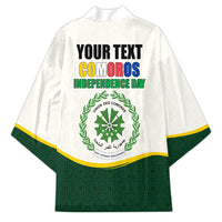 Personalized Comoros Independence Day Kimono July 6th National Pride Flag Graphic With Heritage Emblem