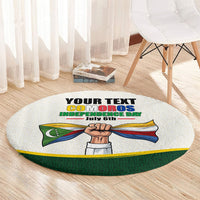 Personalized Comoros Independence Day Round Carpet July 6th National Pride Flag Graphic With Heritage Emblem