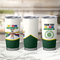 Personalized Comoros Independence Day Tumbler Cup July 6th National Pride Flag Graphic With Heritage Emblem