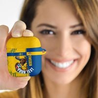 Personalized Sweden Soccer AirPods Case Swedish Flag - Moose Football Mascot