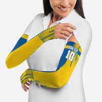 Personalized Sweden Soccer Arm Sleeves Swedish Flag - Moose Football Mascot