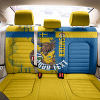 Personalized Sweden Soccer Back Car Seat Cover Swedish Flag - Moose Football Mascot