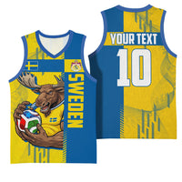 Personalized Sweden Soccer Basketball Jersey Swedish Flag - Moose Football Mascot