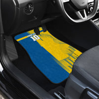 Personalized Sweden Soccer Car Mats Swedish Flag - Moose Football Mascot