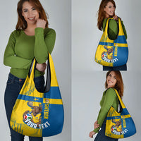 Personalized Sweden Soccer Grocery Bag Swedish Flag - Moose Football Mascot