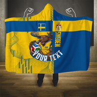 Personalized Sweden Soccer Hooded Blanket Swedish Flag - Moose Football Mascot