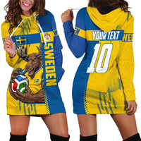 Personalized Sweden Soccer Hoodie Dress Swedish Flag - Moose Football Mascot