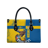 Personalized Sweden Soccer Leather Bag Swedish Flag - Moose Football Mascot