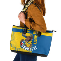 Personalized Sweden Soccer Leather Tote Bag Swedish Flag - Moose Football Mascot