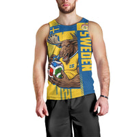 Personalized Sweden Soccer Men Tank Top Swedish Flag - Moose Football Mascot