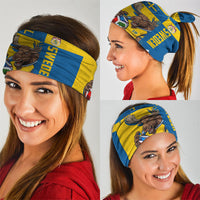 Personalized Sweden Soccer Neck Gaiter Swedish Flag - Moose Football Mascot