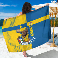 Personalized Sweden Soccer Sarong Swedish Flag - Moose Football Mascot