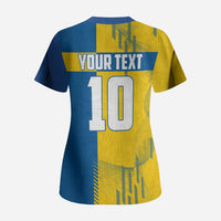 Personalized Sweden Soccer Scrub Top Swedish Flag - Moose Football Mascot