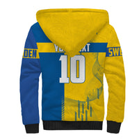 Personalized Sweden Soccer Sherpa Hoodie Swedish Flag - Moose Football Mascot