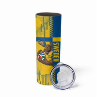 Personalized Sweden Soccer Skinny Tumbler Swedish Flag - Moose Football Mascot