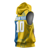 Personalized Sweden Soccer Sleeveless Hoodie Swedish Flag - Moose Football Mascot