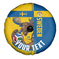 Personalized Sweden Soccer Spare Tire Cover Swedish Flag - Moose Football Mascot