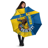 Personalized Sweden Soccer Umbrella Swedish Flag - Moose Football Mascot