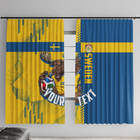 Personalized Sweden Soccer Window Curtain Swedish Flag - Moose Football Mascot