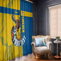 Personalized Sweden Soccer Window Curtain Swedish Flag - Moose Football Mascot