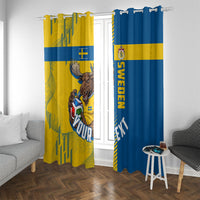 Personalized Sweden Soccer Window Curtain Swedish Flag - Moose Football Mascot