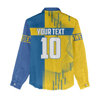 Personalized Sweden Soccer Women Casual Shirt Swedish Flag - Moose Football Mascot