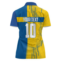 Personalized Sweden Soccer Women Polo Shirt Swedish Flag - Moose Football Mascot