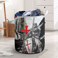 Knights Templar Crusader Laundry Basket Medieval Armor Red Cross Shield