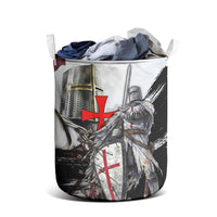 Knights Templar Crusader Laundry Basket Medieval Armor Red Cross Shield