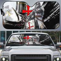 Knights Templar Crusader Auto Sun Shade Medieval Armor Red Cross Shield