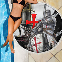 Knights Templar Crusader Beach Blanket Medieval Armor Red Cross Shield